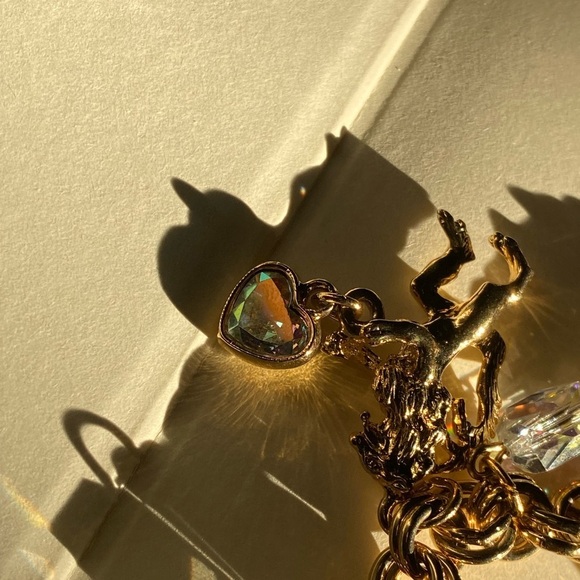 Kirks Folly Aurora Borealis style SWAROVSKI Crystal gold tone bracelet - Picture 8 of 16